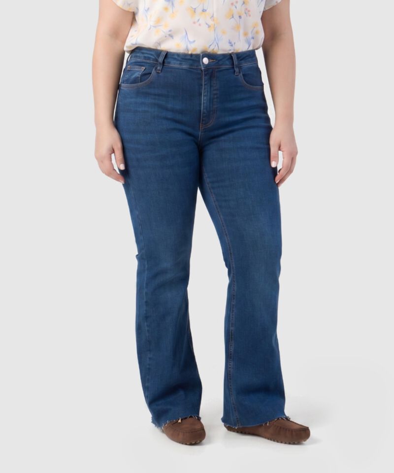 Jeans Flare De Tiro Alto Para Mujer Curvy
