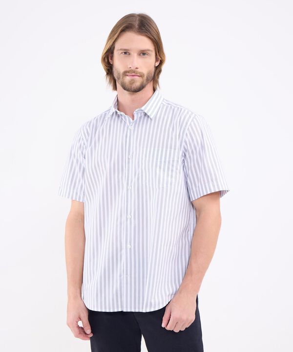 Camisa manga corta preteñida fit regular para hombre image number null