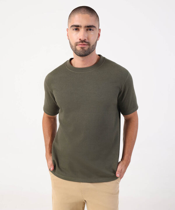 Camiseta Texturizada De Cuello Redondo Para Hombre image number null