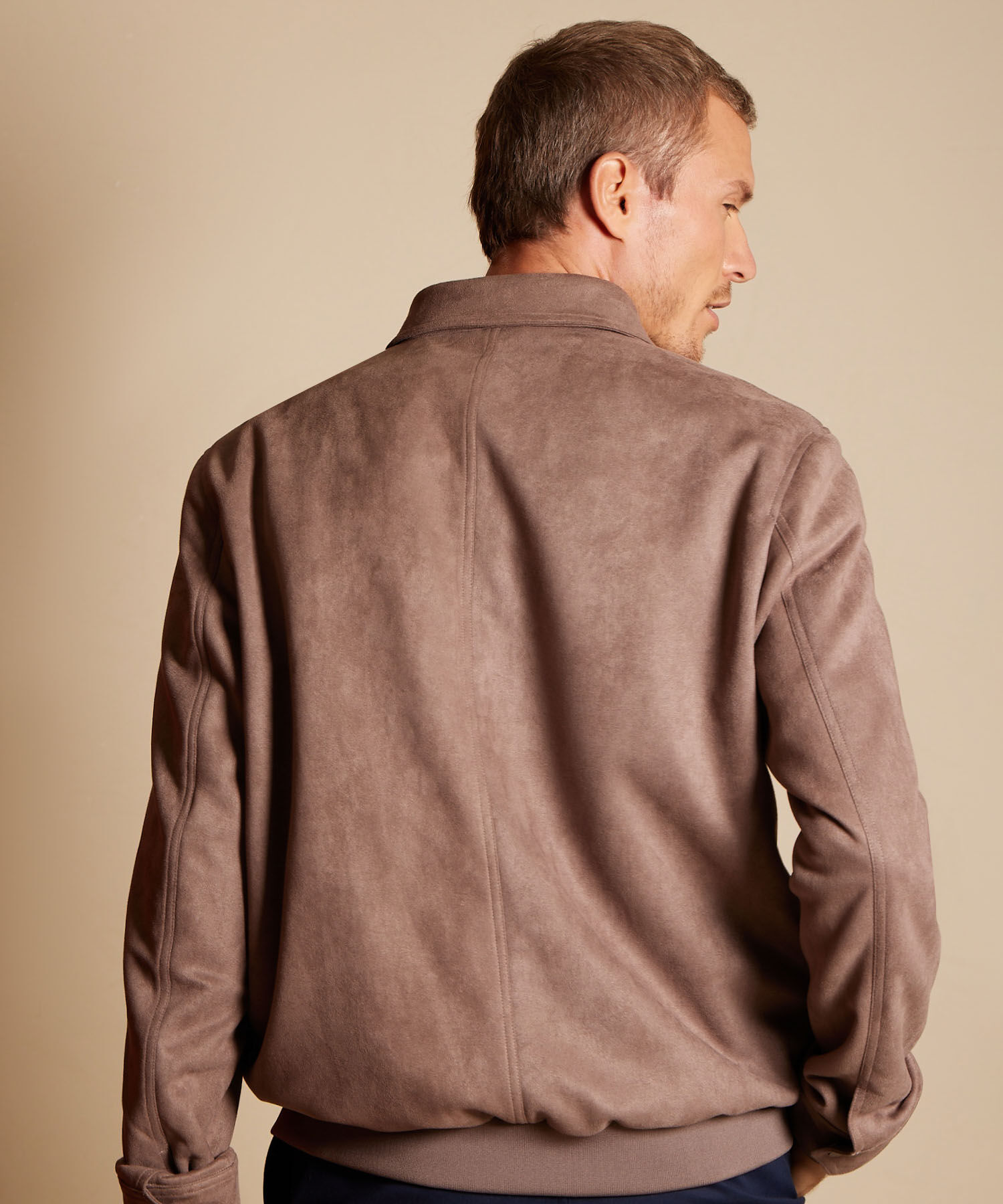 Chaqueta Cuello Camisero En Suede