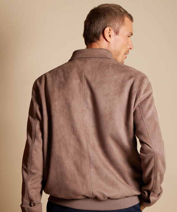Chaqueta Cuello Camisero En Suede