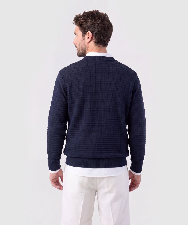 Saco Tejido Cuello Redondo Texturizado Para Hombre
