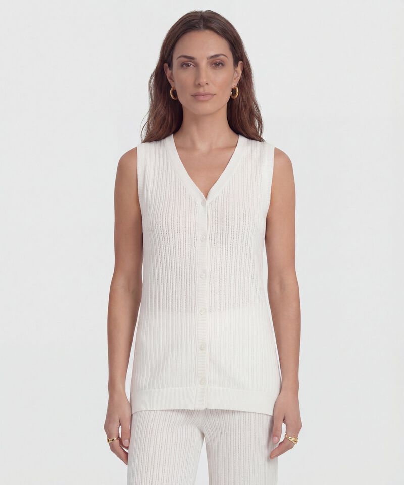 Chaleco Tejido con Perilla de Botones para Mujer