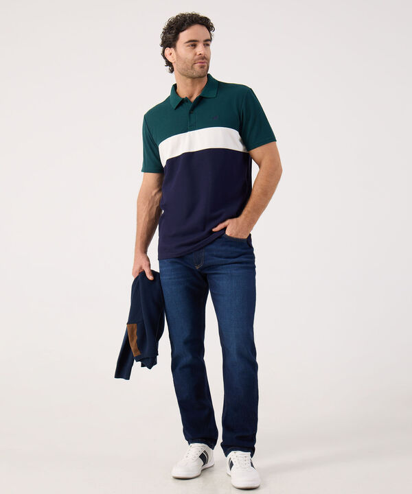 Polo En Bloques Con Bordado  image number null