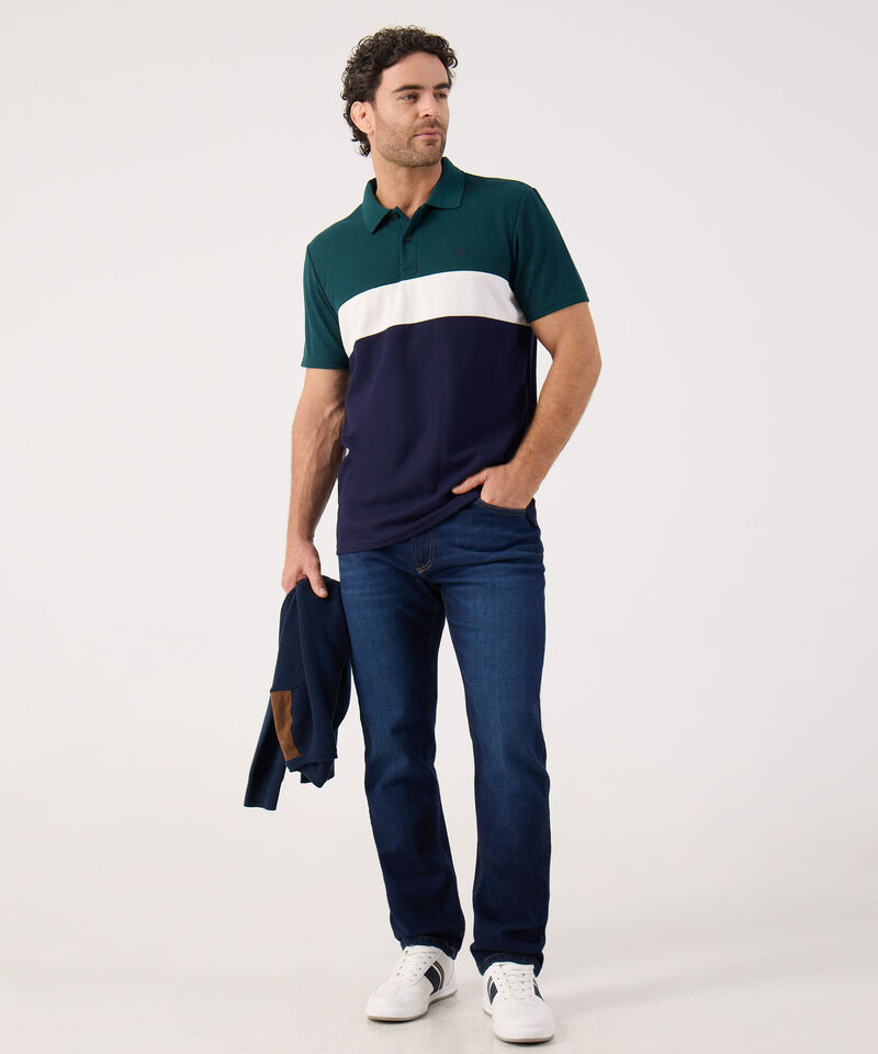 Polo En Bloques Con Bordado