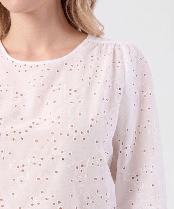 Blusa Bordado Suizo Manga Larga Para Mujer