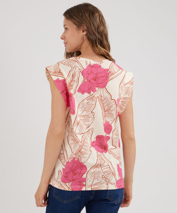 Camiseta Estampada Con Multiagujas