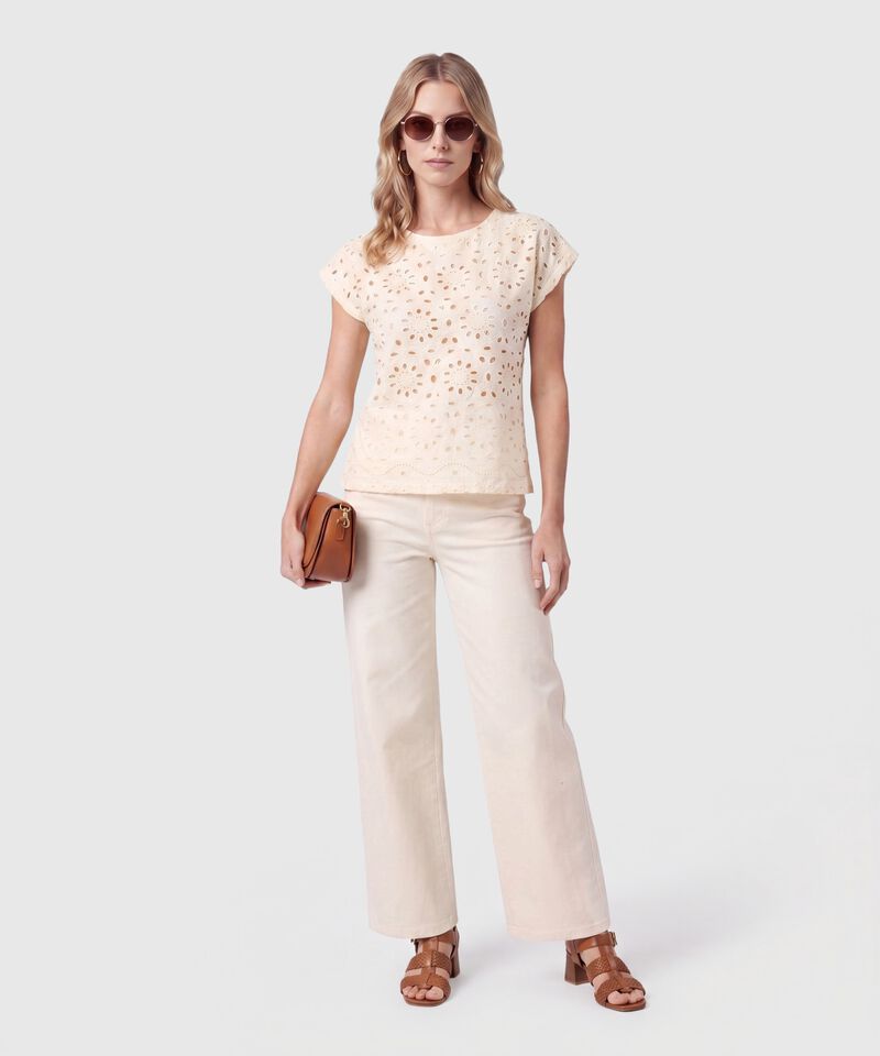Blusa De Mujer Con Calados Florales