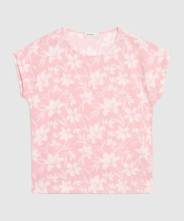 Blusa Estampada Cuello Redondo  image number null