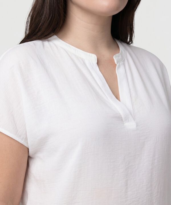 Blusa Unicolor Con Cuello En V Mujer Curvy