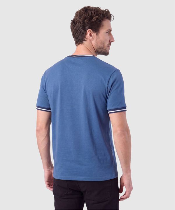 Camiseta Cuello Redondo con Rib Para Hombre
