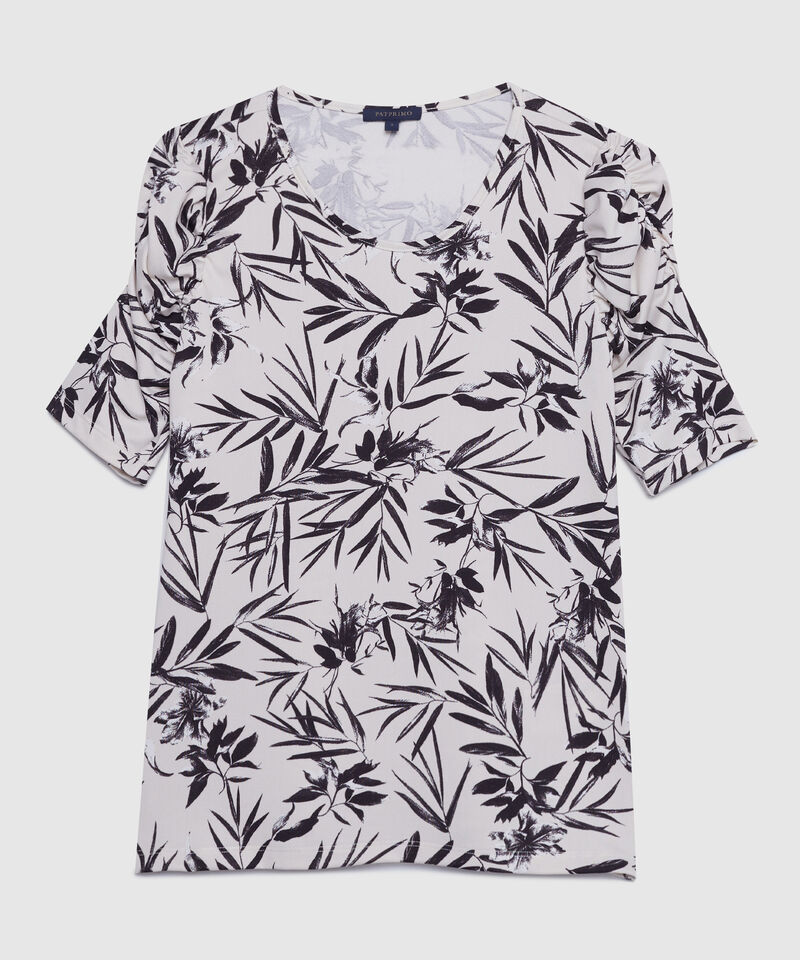 Camiseta Estampada Manga Corta Con Ruche