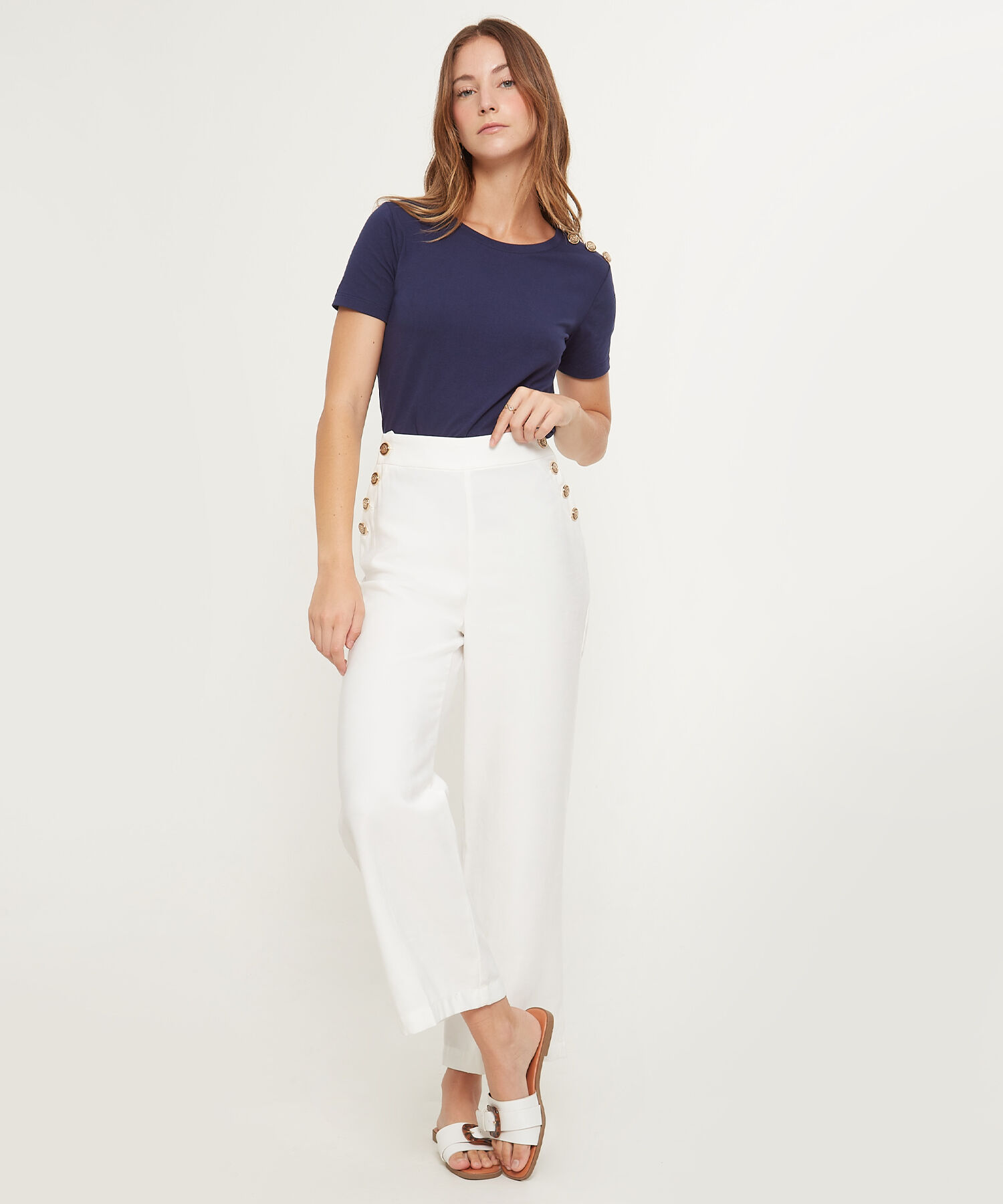 Pantalon Fluido con Botones Compra ahora Patprimo