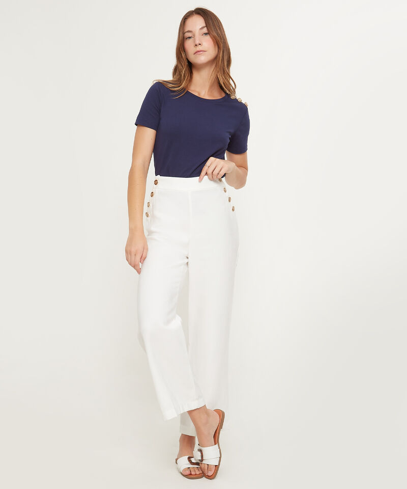 Pantalón Fluido Con Botones