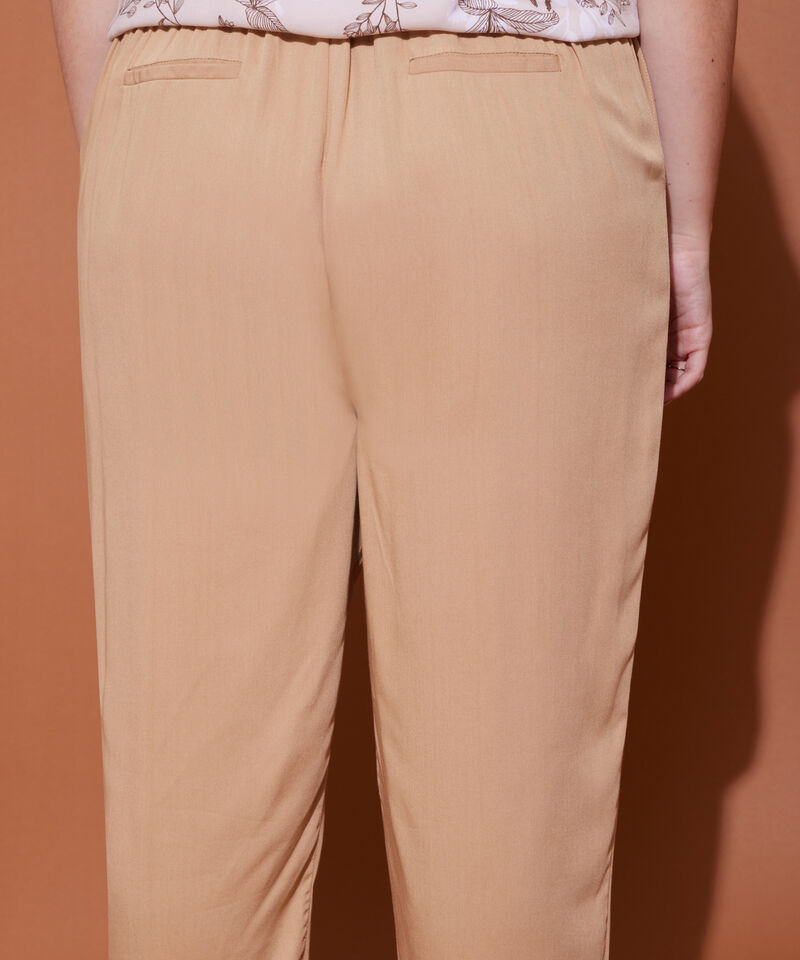 Pantalón Recto Unicolor con Cordón De Amarre