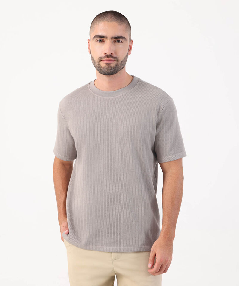 Camiseta Texturizada De Cuello Redondo Para Hombre