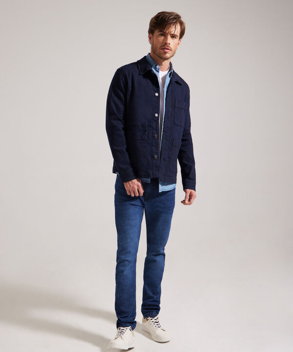Chaqueta Con Bolsillo Interno Tono Raw