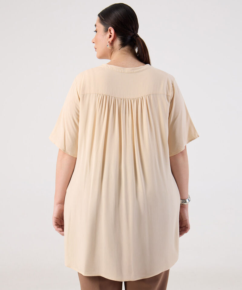 Blusa Fluida Cuello en V para Mujer Curvy