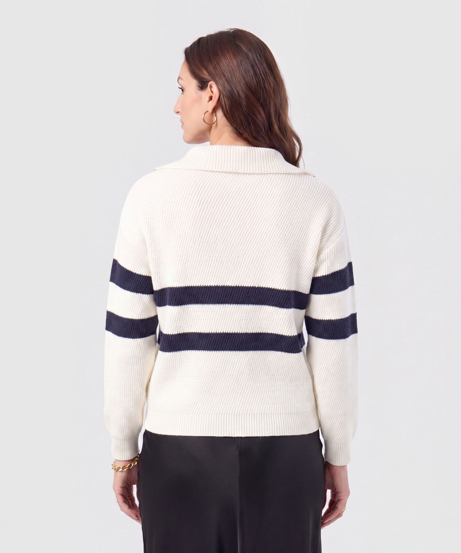 Saco Tejido Cuello Cremallera Para Mujer