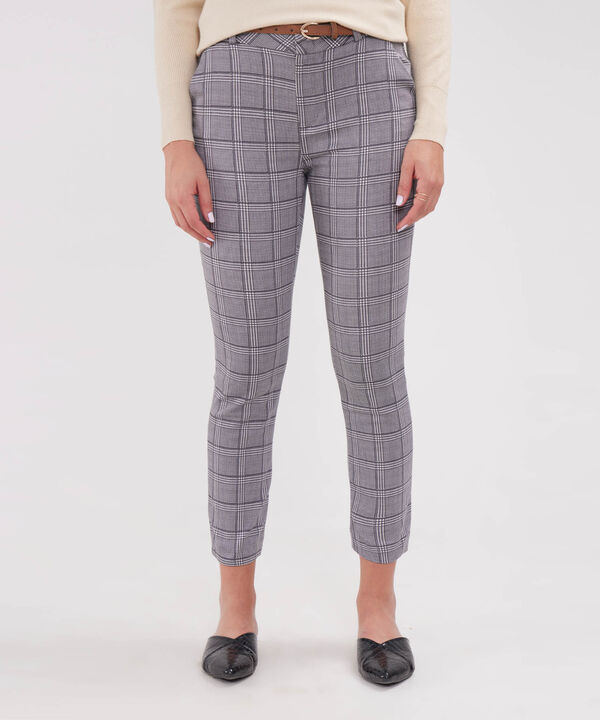 Pantalon Chino Estampado Con Cinturon image number null