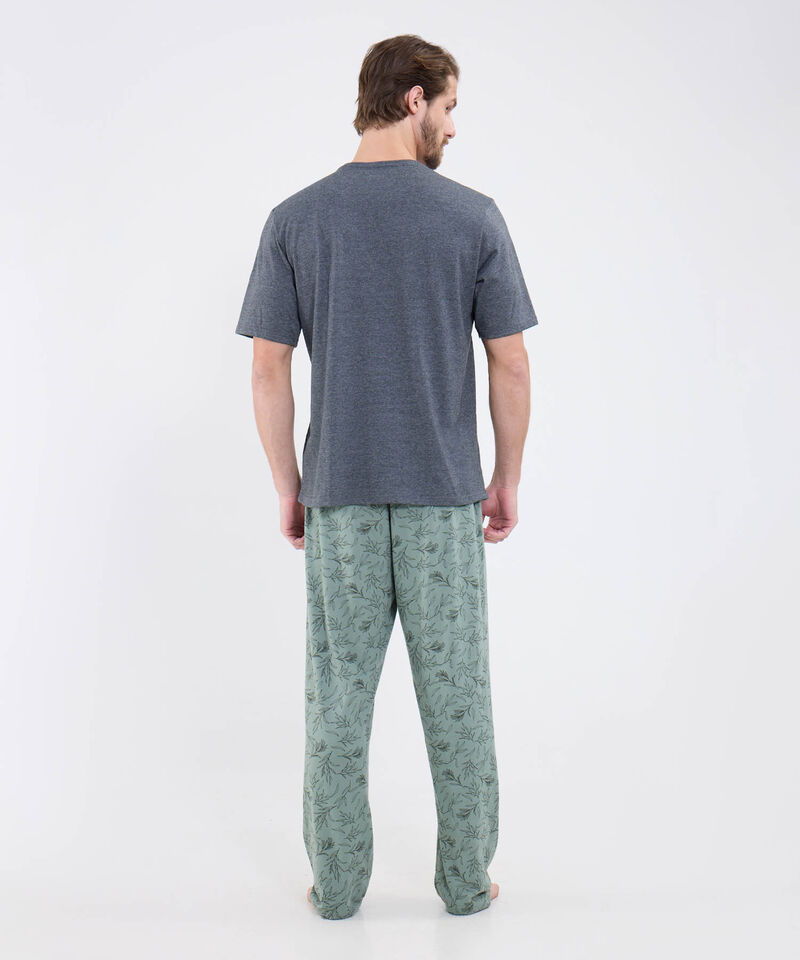 Conjunto Pijama Camiseta Cuello Redondo Con Patantalon Estampado Para Hombre