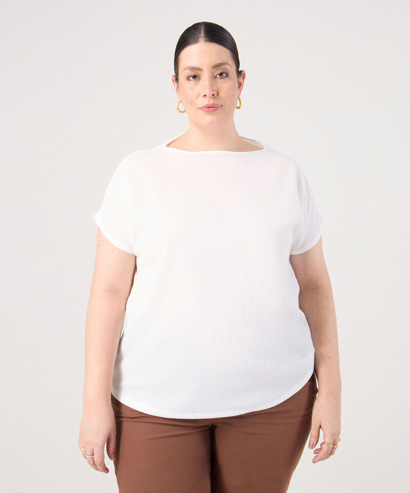 Camiseta Cuello Bandeja Para Mujer Curvy