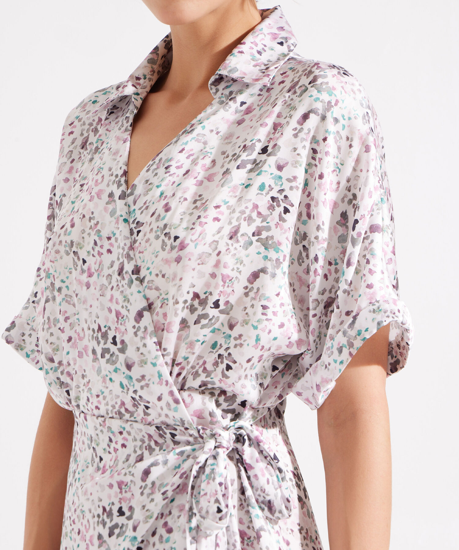 Vestido Estampado En Satín