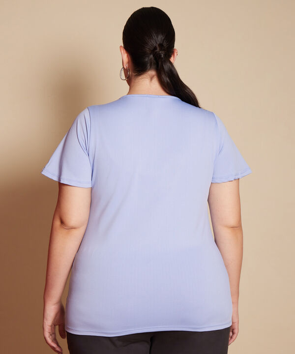 Camiseta Unicolor Manga Corta Cuello Redondo, Línea