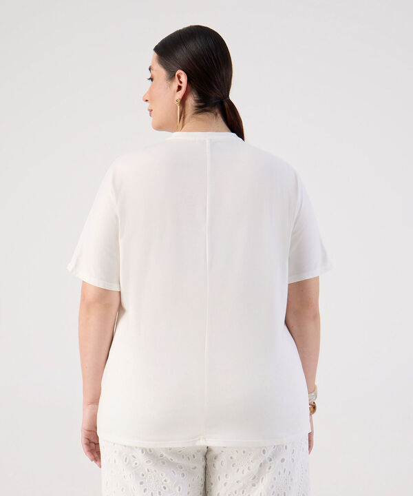 Camiseta Unicolor Texturizada Para Mujer Curvy