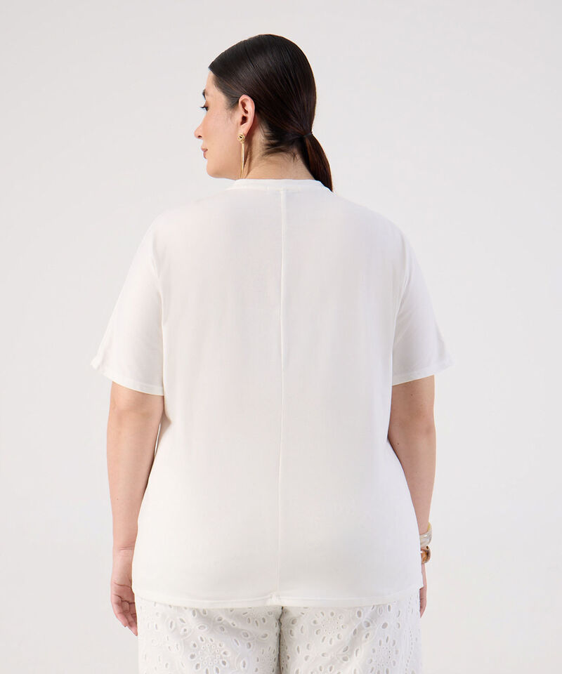 Camiseta Unicolor Texturizada Para Mujer Curvy