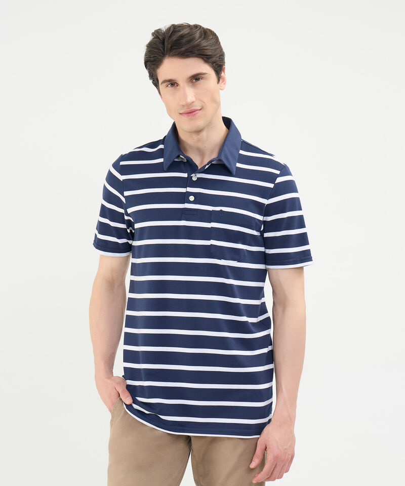 Polo Cuello Duro con Franjas