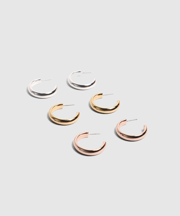 Set De Argollas Gruesas X3 Mujer image number null