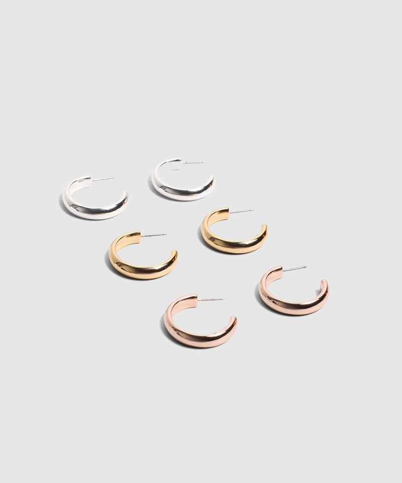 Set De Argollas Gruesas X3 Mujer