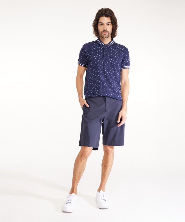 Bermuda Para Hombre Corta Unicolor Con Bolsillo Trasero