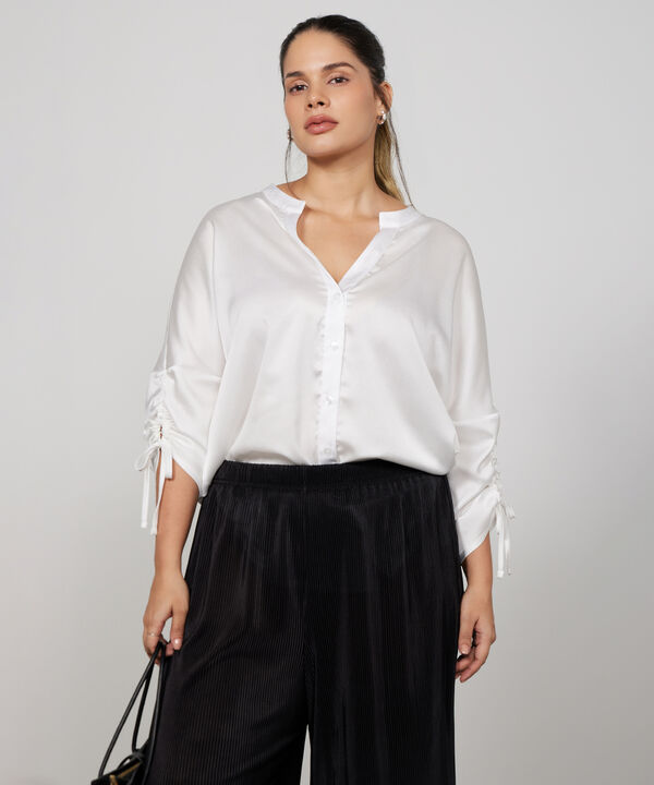 Blusa Con Abotonadura En Frente Manga 3/4