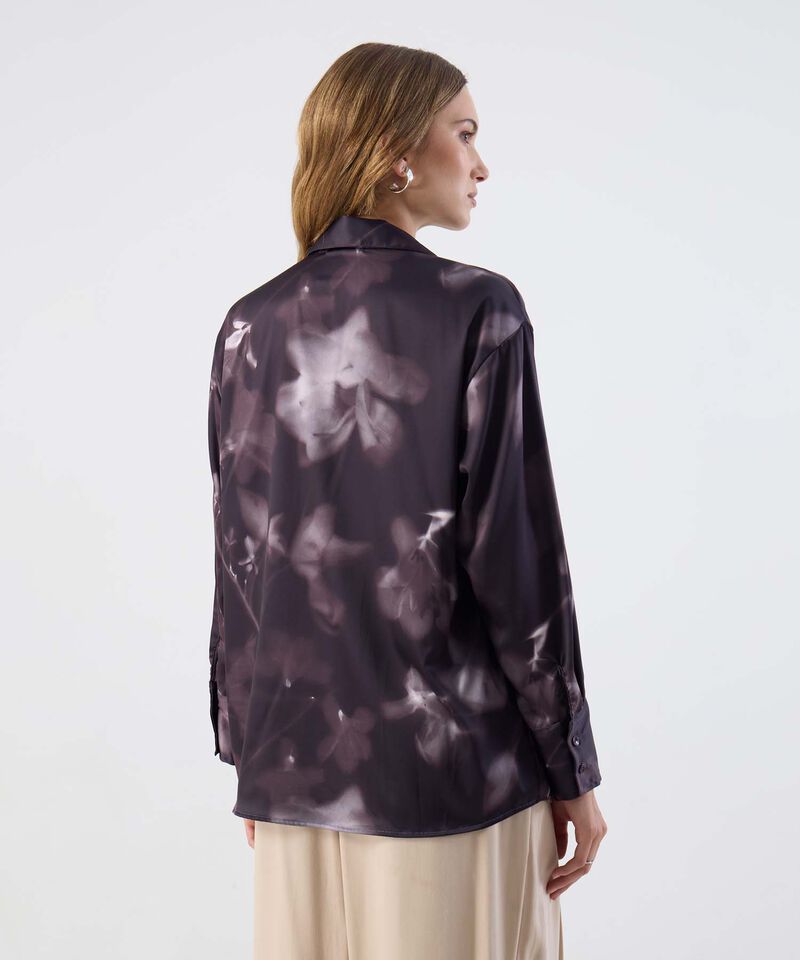 Camisa Estampada Con Botones Mujer