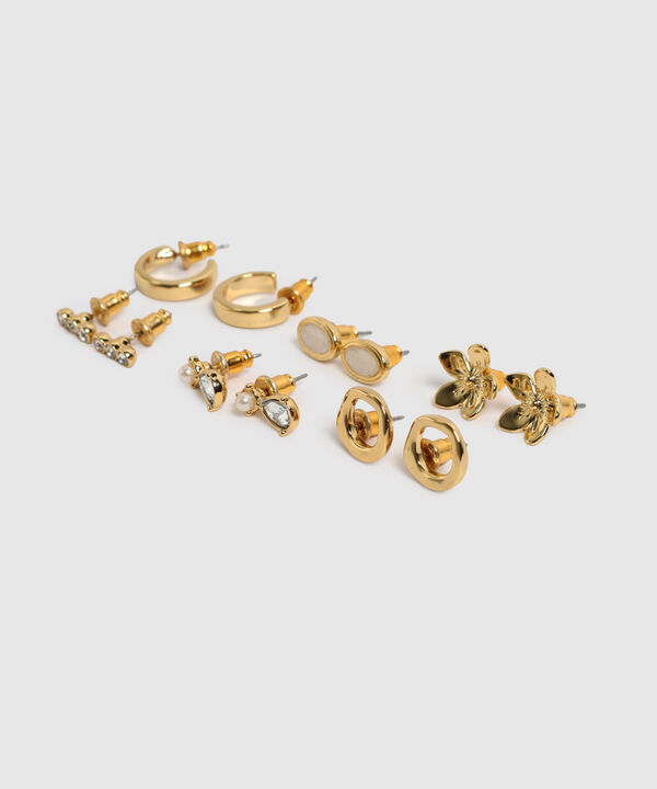 Set X6 Aretes Con Dise&ntilde;o Floral Y Geom&eacute;trico Para Mujer image number null