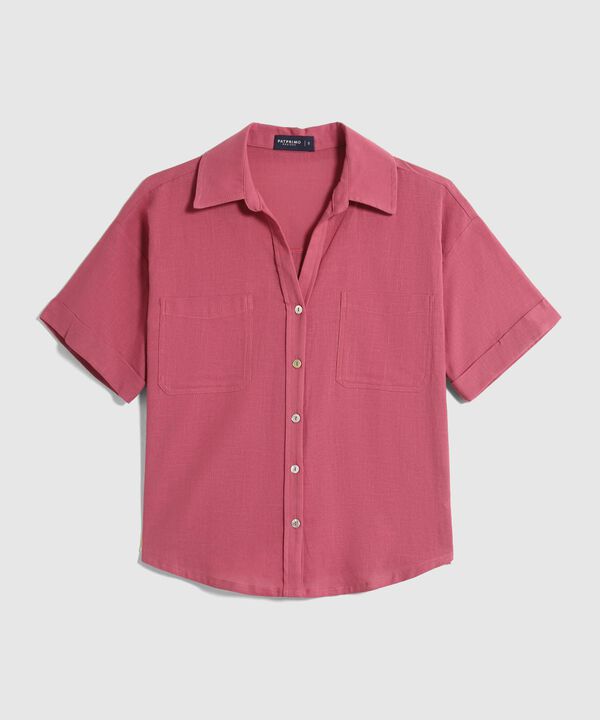 Camisa Unicolor Con Bolsillos En Frente image number null
