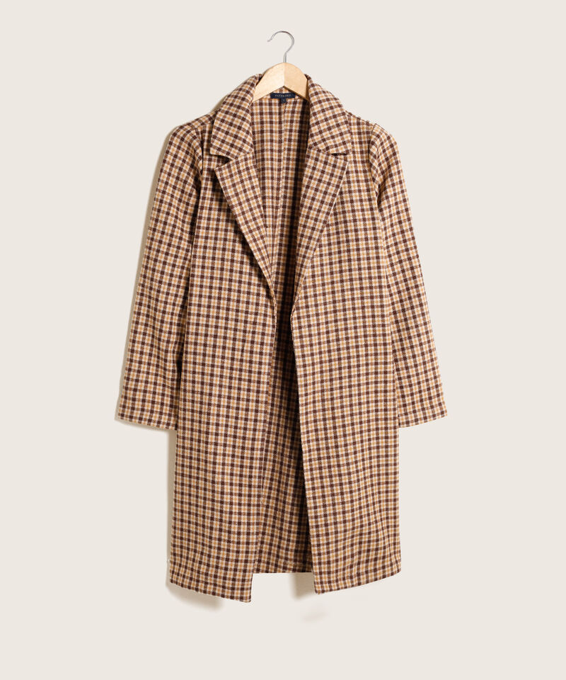 Chaqueta Tipo Abrigo Preteñido A Cuadros