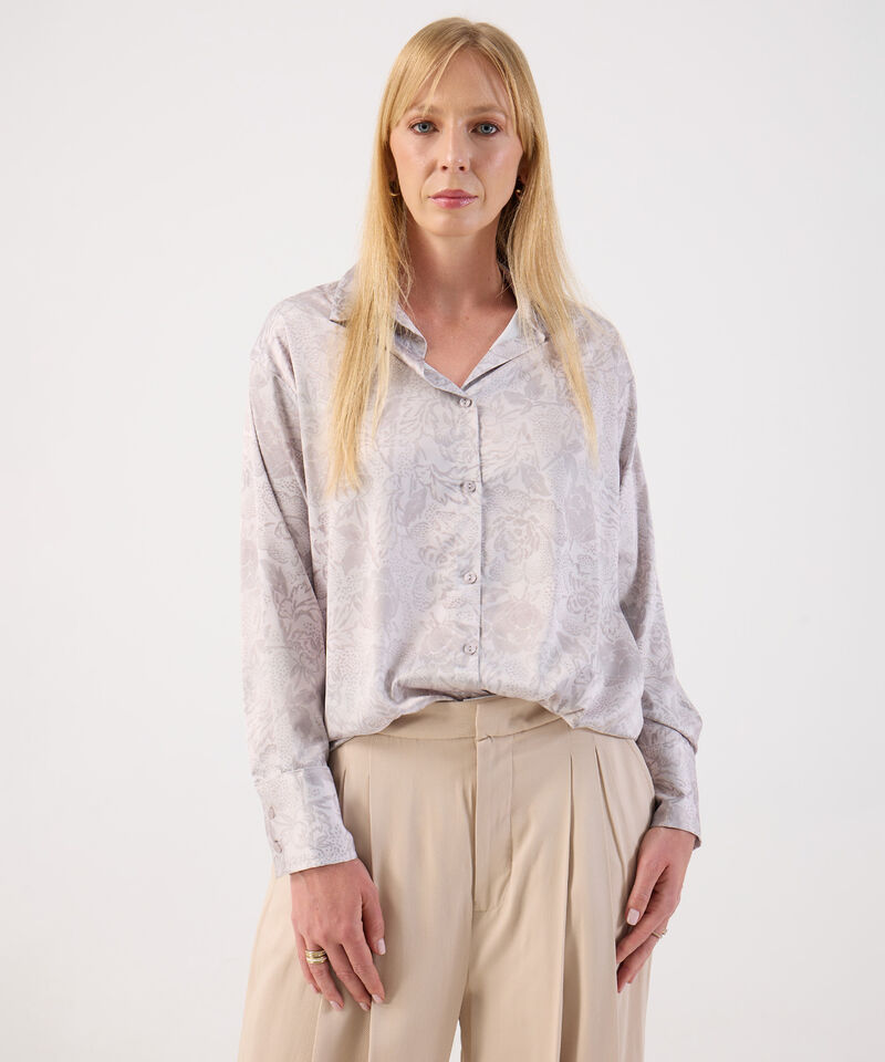 Blusa Satinada Floral Mujer