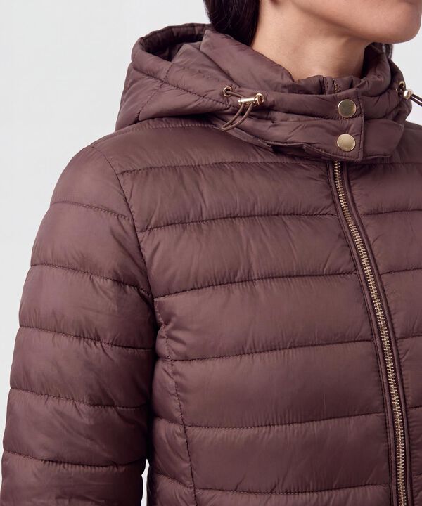 Chaqueta Acolchada Con Capota Para Mujer