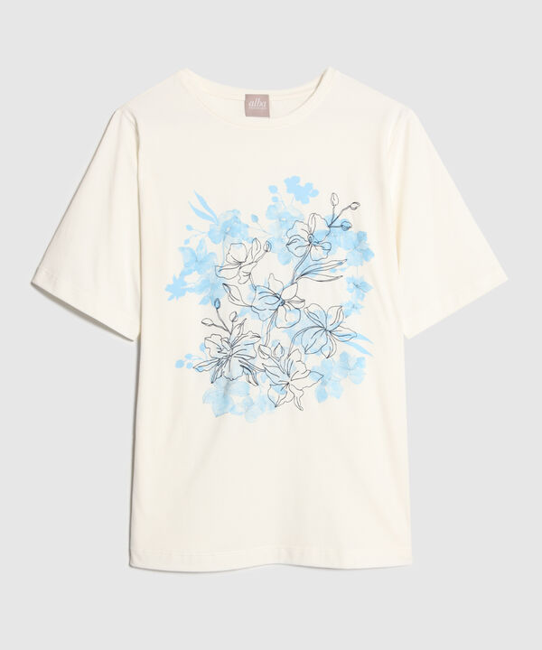 Camiseta Con Screen Y Bordado