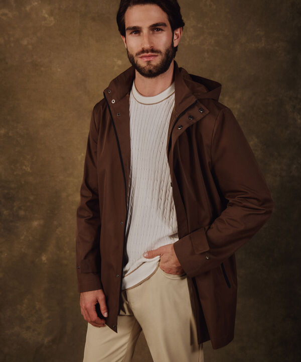 Chaqueta Unicolor con Capucha Para Hombre image number null