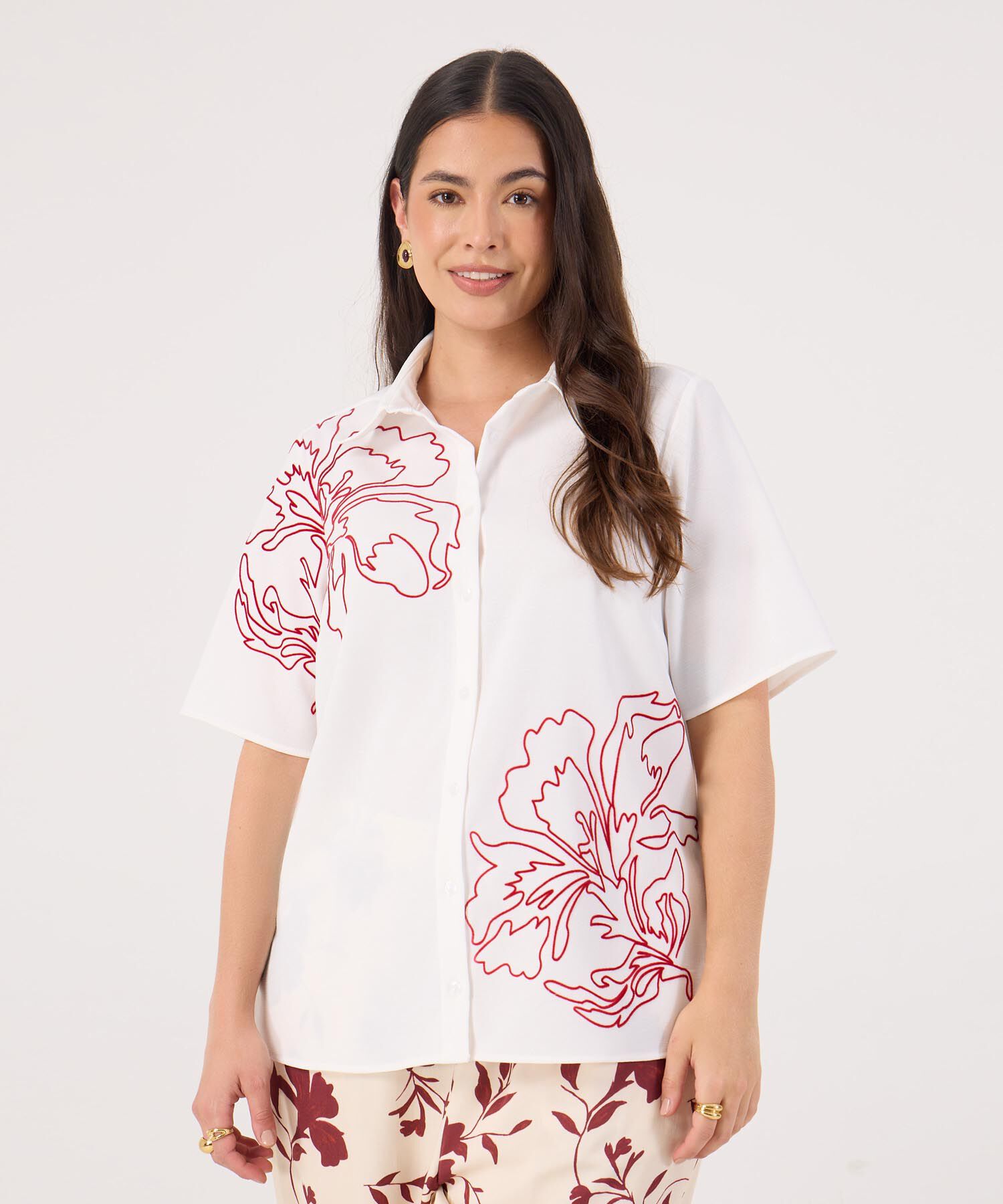Camisa Estampada Para Mujer Curvy