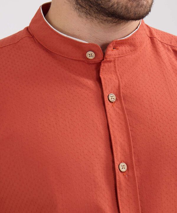 Camisa Manga Corta Unicolor Cuello Mao image number null