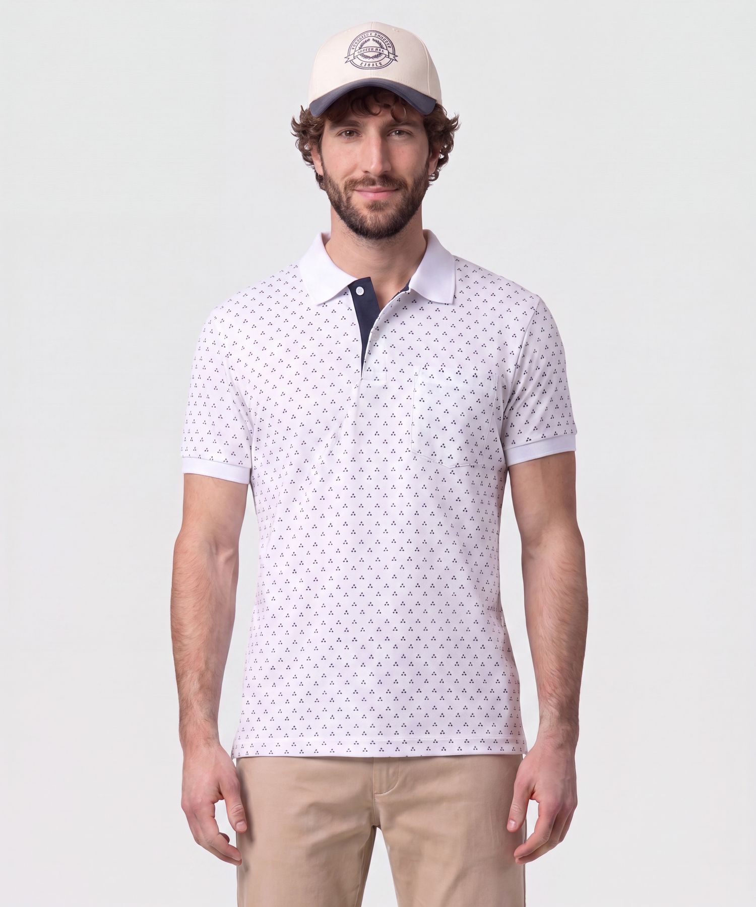 Polo Estampada Con Bolsillo 