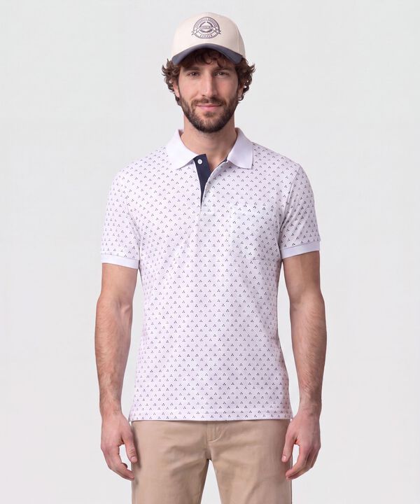Polo Estampada Con Bolsillo 