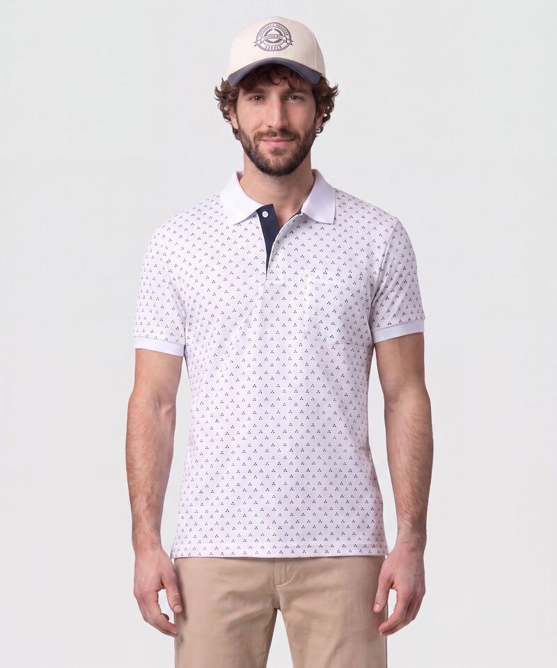 Polo Estampada Con Bolsillo 