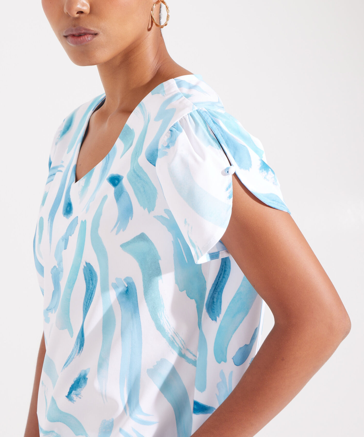 Blusa Estampada con Escote en V