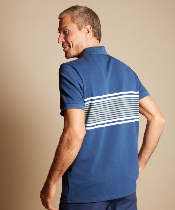 Polo Preteñida, Cuello Y Puños Tejidos Unicolor, Sin Bolsillo Y Silueta Regular Fit